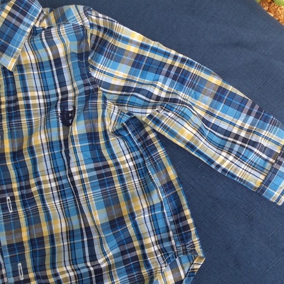 Size 12 months baby boys plaid Chaps long sleeve shirt - Picture 4 of 9